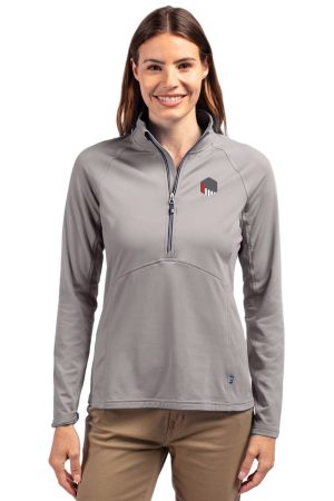 Cutter & Buck Adapt Recycled Soft Knit Stretch Womens Quarter Zip Pullover