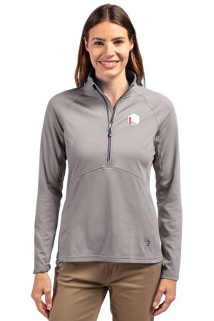 Cutter & Buck Adapt Recycled Soft Knit Stretch Womens Quarter Zip Pullover