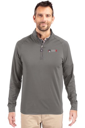 Cutter & Buck Adapt Recycled Soft Knit Stretch Mens Quarter Zip Pullover